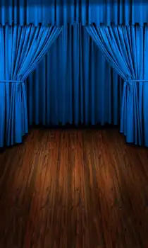 

blue curtains stage photo backdrop Vinyl cloth High quality Computer print wall Background