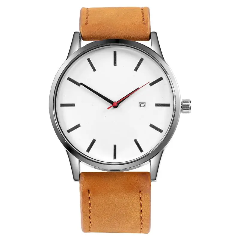 Relojes Hombre Топ бренд Роскошные мужские часы модные часы мужские спортивные часы для мужчин sLeather Relogio Masculino - Цвет: brown 1