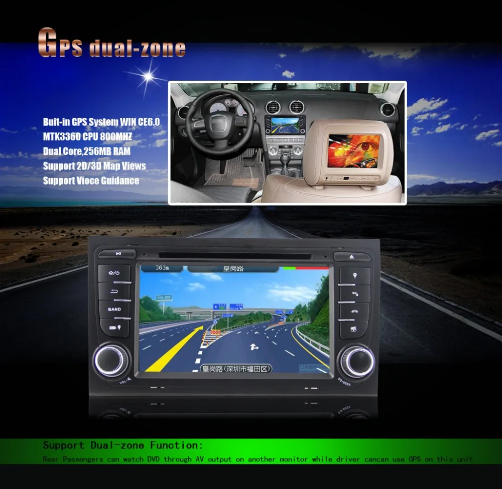 Excellent Eunavi 2 Din Car GPS Navigation DVD Player Stereo Video For AUDI A4 S4 RS4 With 3G USB GPS Bluetooth IPOD FM RDS Subwoofer 9