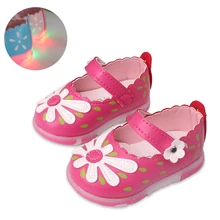 Кожаная обувь для маленьких девочек; Повседневная легкая обувь принцессы с цветами; летняя Милая обувь для маленьких девочек; детские сандалии для младенцев