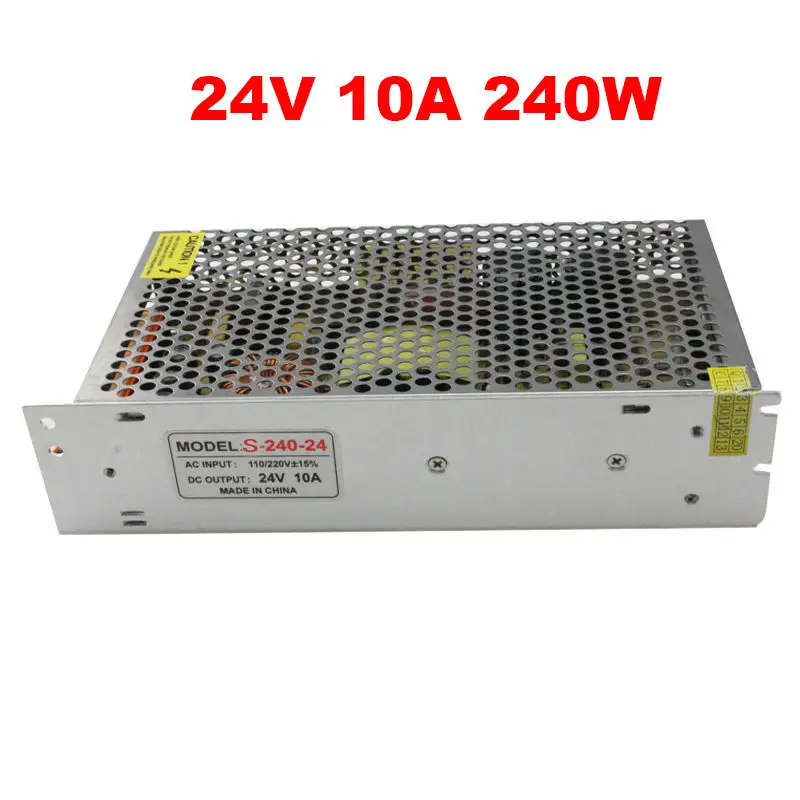 Ac-dc 24v 10a 240w Светодиодный драйвер источник питания DC24V алюминиевый AC110V ac 220V к 24V