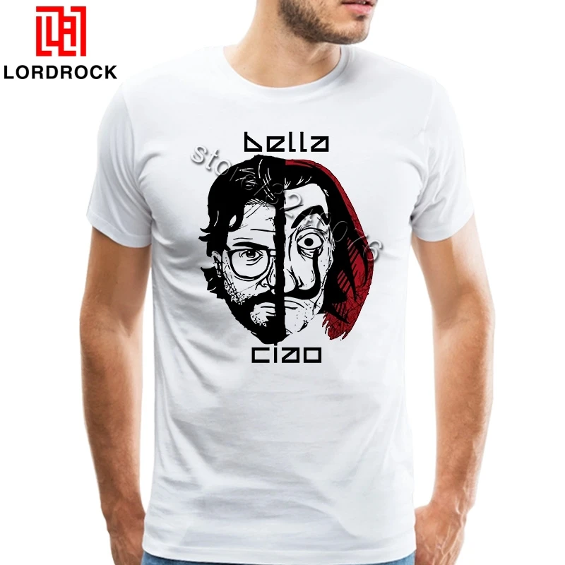 

2018 Summer Cool Trend Money Heist Tee Shirt Mens Short Sleeve TV Show La Casa De Papel T-shirt House of Paper T Shirts