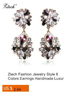 Ztech Pink Color Big Statement Crystal Earrings For Women Brincos Grandes New Arrival Fashionable Rhinestone Drop Earring