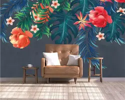 Beibehang пользовательские обои Спальня Гостиная фоне стены 3d обои тропических лесов ручной росписью цветочный 3d обои