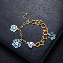 Подвеска золотого цвета мусульманский ислам браслеты для женщин с цветком браслет арабский Средневосточный Африканский ювелирный подарок