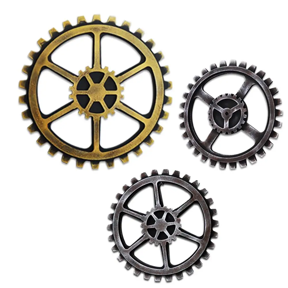 Wooden Gear Wall Decoration Metal Looking Gear Wall Hanging Ornaments