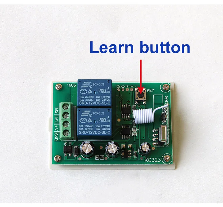 433 МГц беспроводной пульт дистанционного управления DC 12 В 2CH релейный модуль приемника и 433 МГц РЧ Мотор Управления Лер вперед и назад переключатель