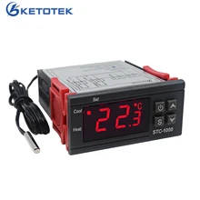 Controlador de temperatura digital termostato termorregulador incubadora relé led 10a aquecimento refrigeração STC-1000 stc 1000 12v 24v 220v