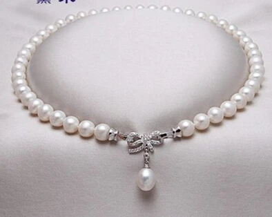 

FREE SHIPPING>>>@@ > N3809 new design 9-10mm natura south seas white pearl necklace18''