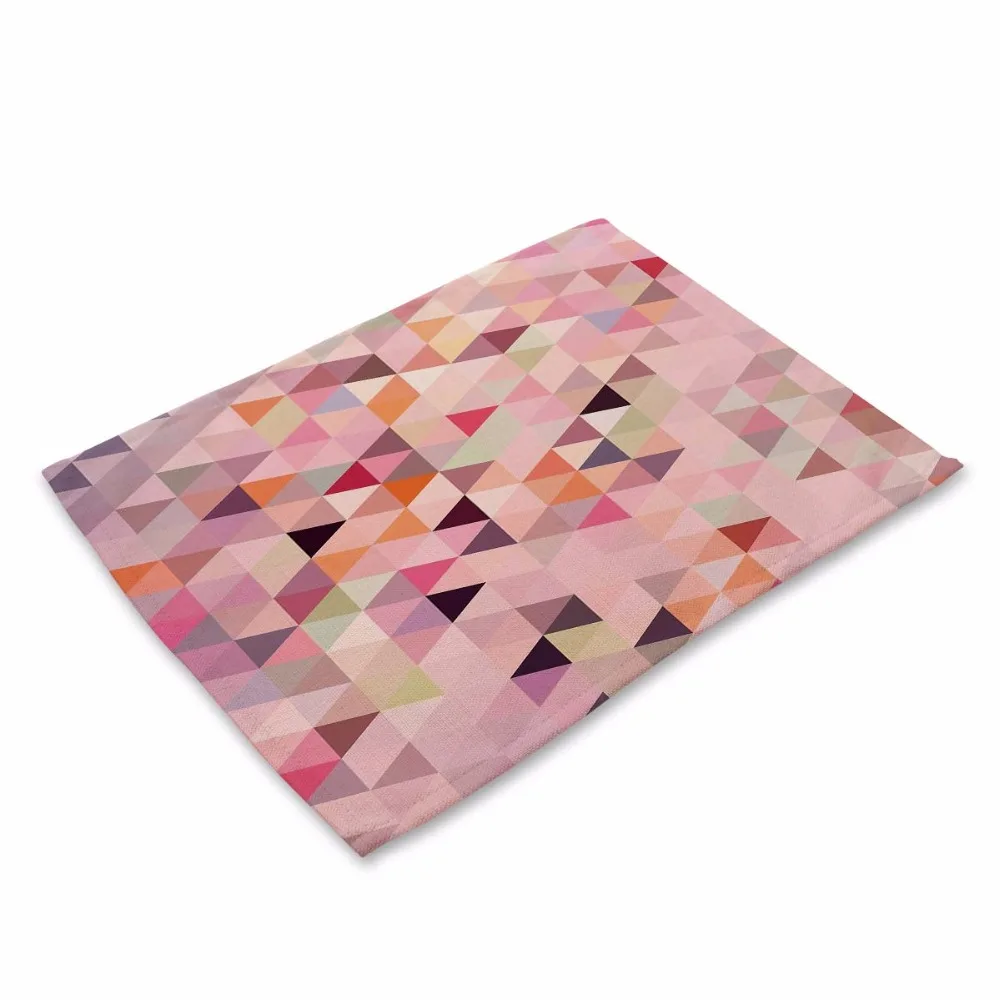 Geometry Pattern Table Mat Colorful Printing Table Napkin Polyester Cotton Placemat Kitchen Decoration Dining Accessories