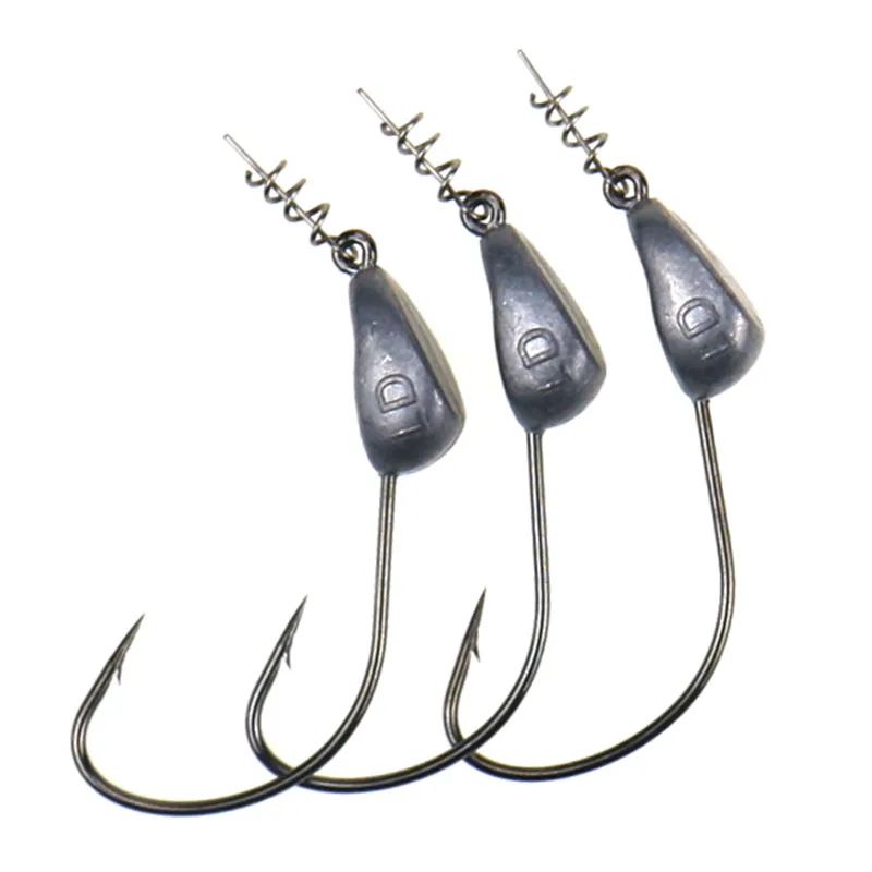 

HISTOLURE 5pcs/lot 3.5g/5g/7g/10g JIG lead Hook Barbed Soft Bait Hook Fishing Lure Fish-hook High Carbon Steel Hooks