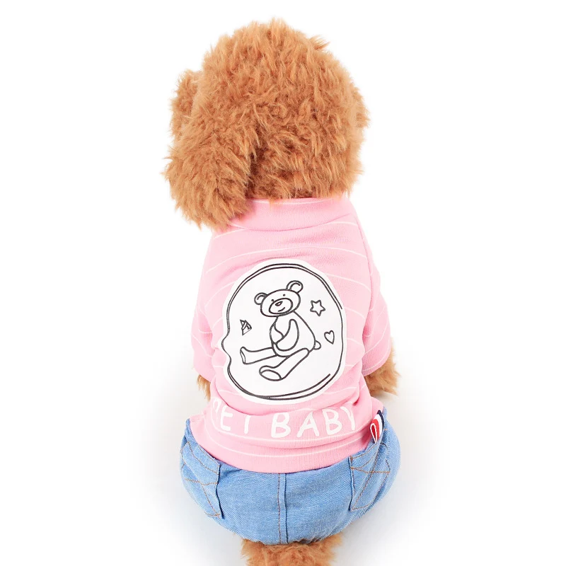 Джинсовая одежда для собак, пальто для собак, куртка, зимняя одежда для собак, толстовки для собак, Комбинезоны для животных, чихуахуа, одежда из Йоркшира - Цвет: Розовый