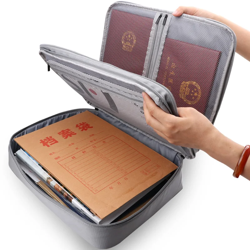 

Home Office Use Large Capacity Multifunction Handbag Document Package Archive Ticket File Nylon Colorful Finishing Bag