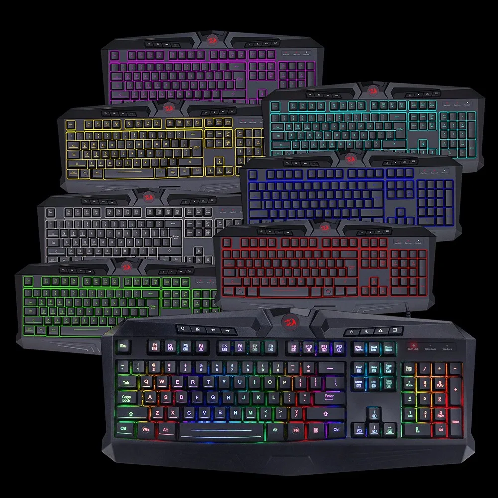 Redragon игровая клавиатура игровая мышь комбинированная S101 RGB светодиодный комплект клавиатура и мышь с подсветкой игровая мышь и клавиатура Бесшумная