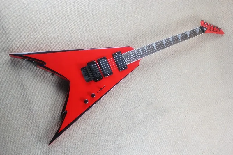 Phil Demmel Signature Jackson Flying V Red Electric Guitar 24 Fret shark fin inlay EMG Pickups