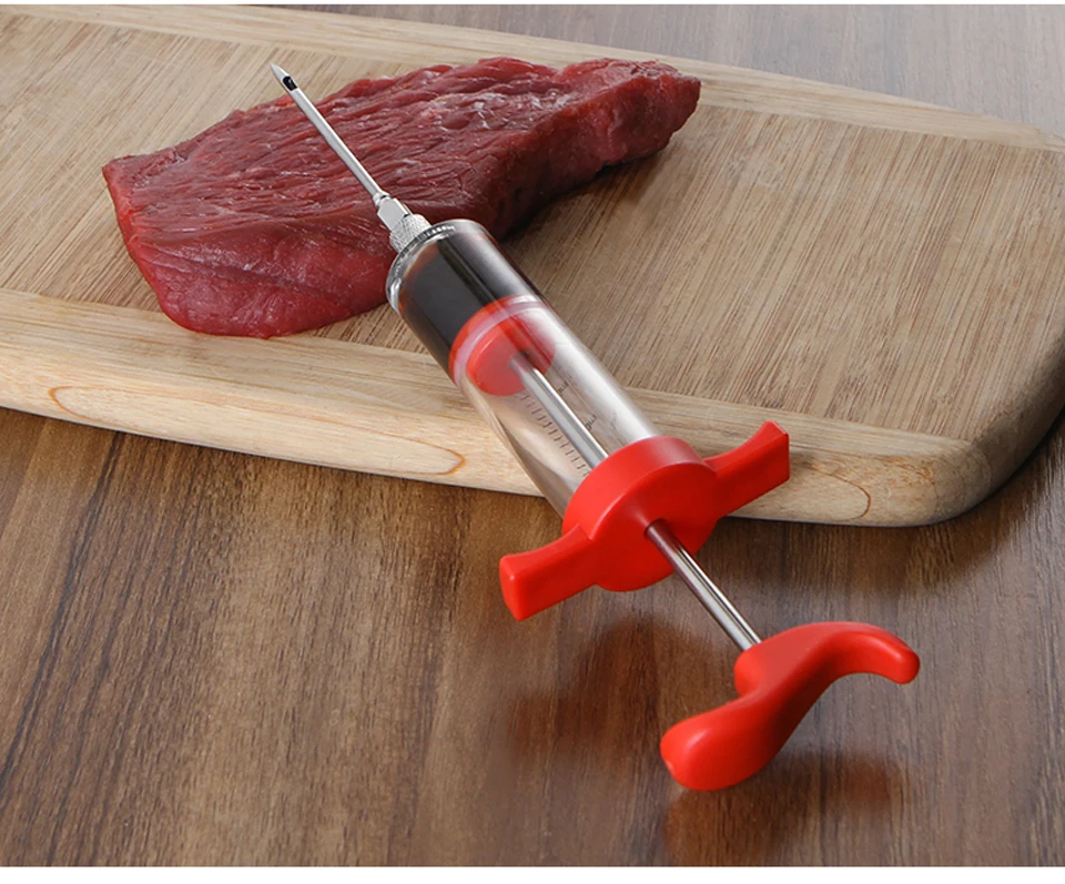 Multi- function Condiment syringe flavoring condiment red wine syringe meat injectors 21.5*7*3.5CM