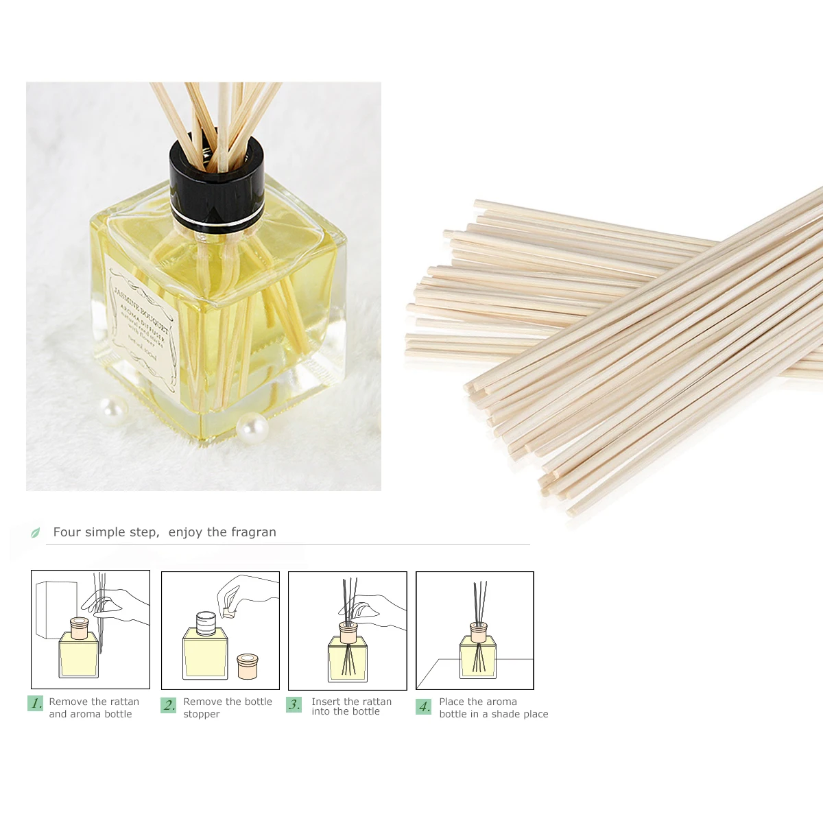 

50pcs Oil Diffuser Replacement Rattan Reed Sticks