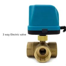 Normally closed 3-way electric valve Thread DN15 DN25 DN32,DC12V 24V 220V Motorized Brass Ball Valve,Solar solenoid valve,J19097