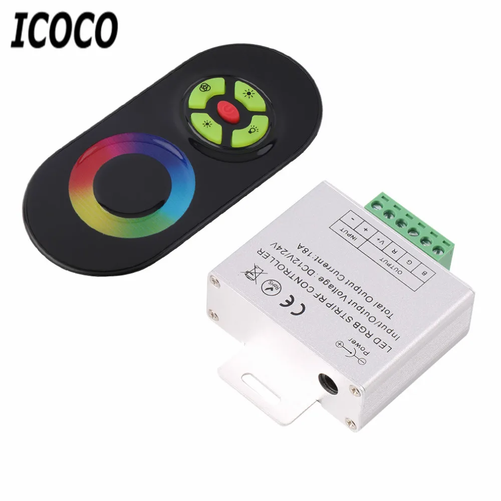 ICOCO беспроводной РЧ SMD 5050/3528 RGB светодиодный светильник с сенсорным диммером