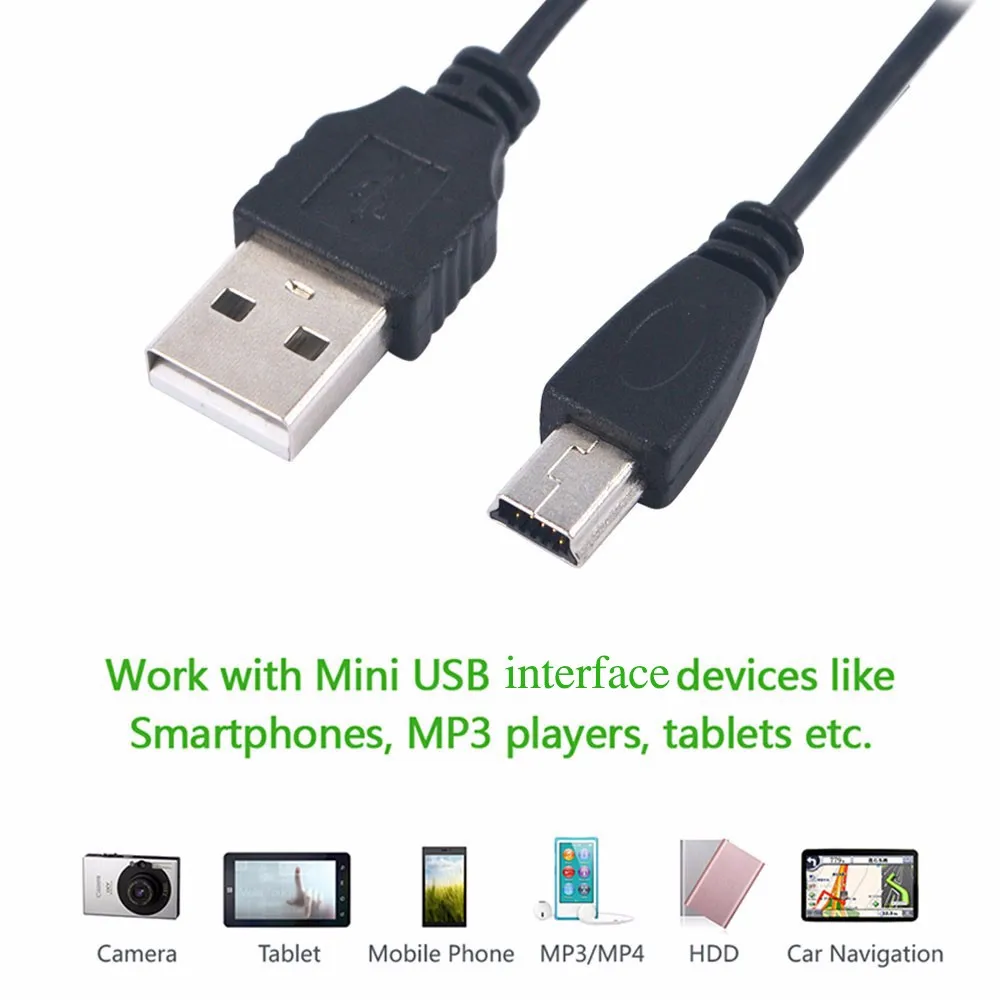 10 шт./лот, 80 см, USB 2,0 A, папа-мини, 5 Pin, B, зарядное устройство, зарядный кабель, шнур, адаптер 5TLR, Мини USB адаптер для MP3, MP4 плеера