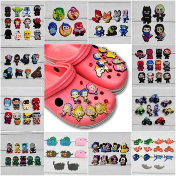 

6-12pcs Avenger Star Wars Cool Cartoon PVC shoe charms shoe accessories buckles for Wristbands croc decorations jibz Party Gift