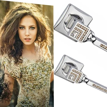 

L36-320 ZINC ALLOY MATERIAL ROSSETTE DIAMOND DOOR HANDLES CHROME PLATE COLOR