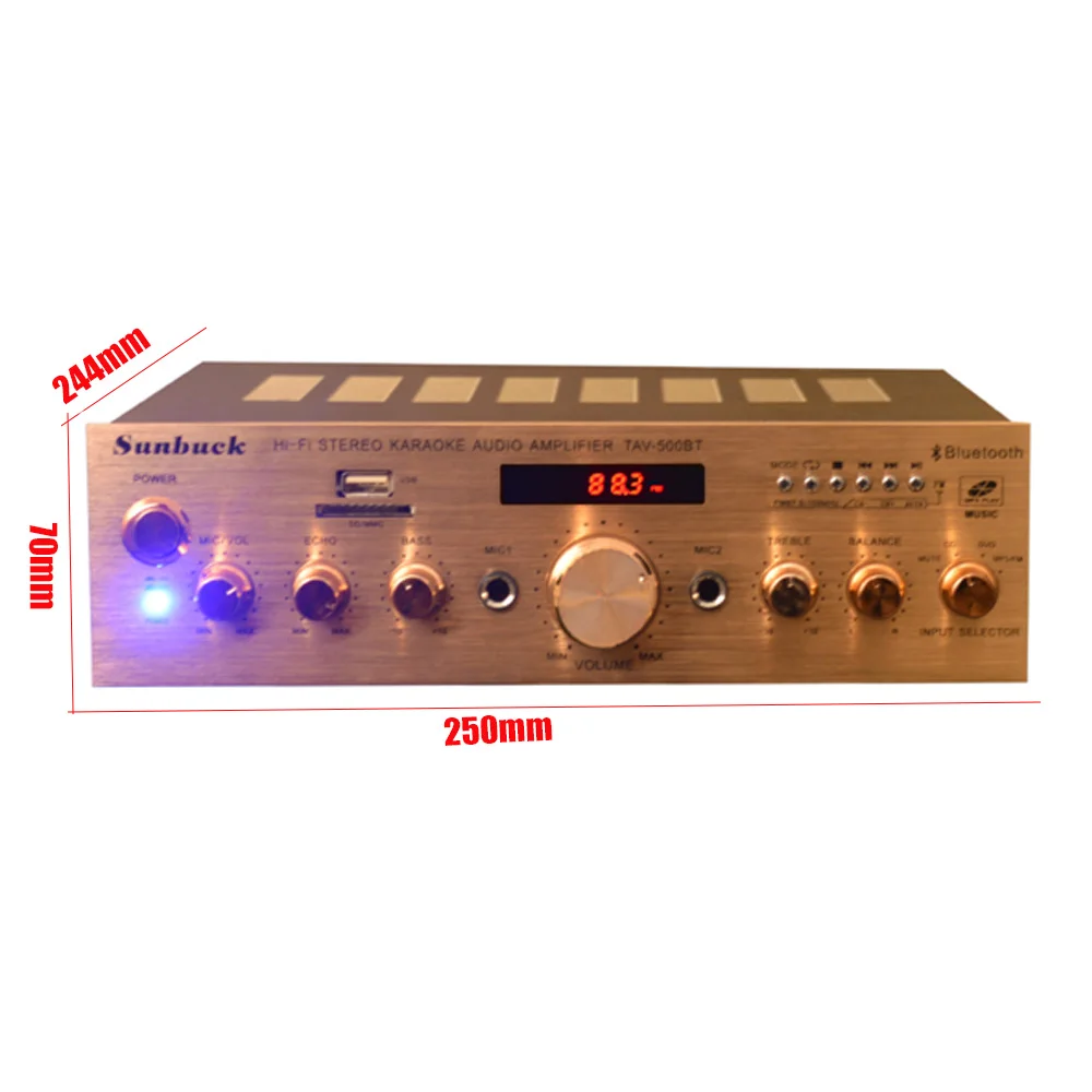 TAV-500BT поддерживает аудио формат без потерь 220 В 300 Вт+ 300 Вт 2,0 USB sd-карта Bluetooth пульт дистанционного управления домашний аудио усилитель