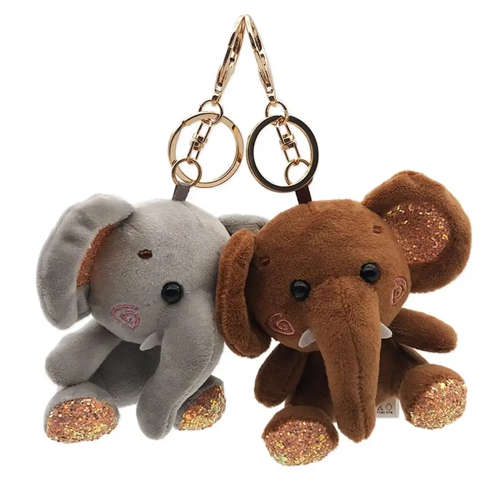 

Mini Elephant Plush Stuffed Doll Pendant Keychain Key Chain Holder Bag Decor Soft Stuffed Toys Keyring Baby For Girls Women