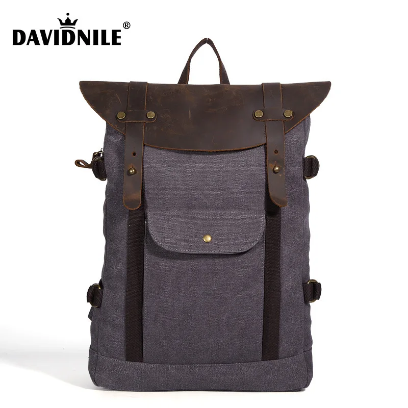 

Davidnile Camping backpack high quality durable canvas travel bags for men