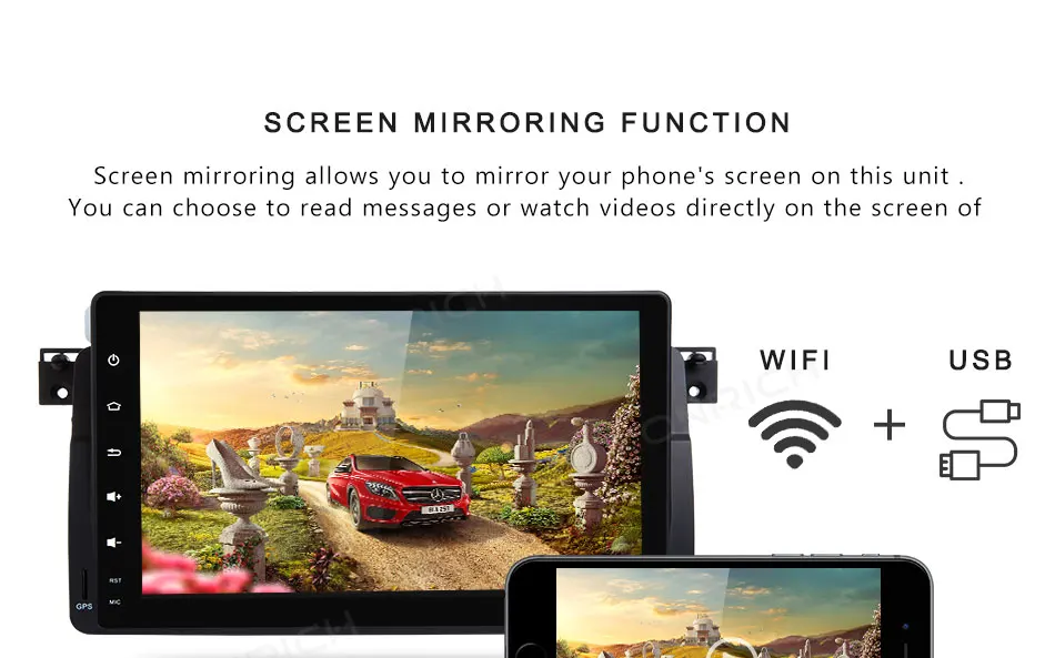 Perfect Xonrich 1 Din Android 8.0 Car Radio For BMW E46 Navigation M3 Rover 75 318/320/325/330/335 GPS DVD Player Qcta Core 4