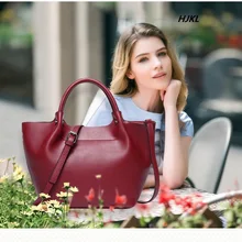 HJKL натуральная кожа женская большая сумка через плечо кожаные сумки, повседневные торбы из натуральной кожи