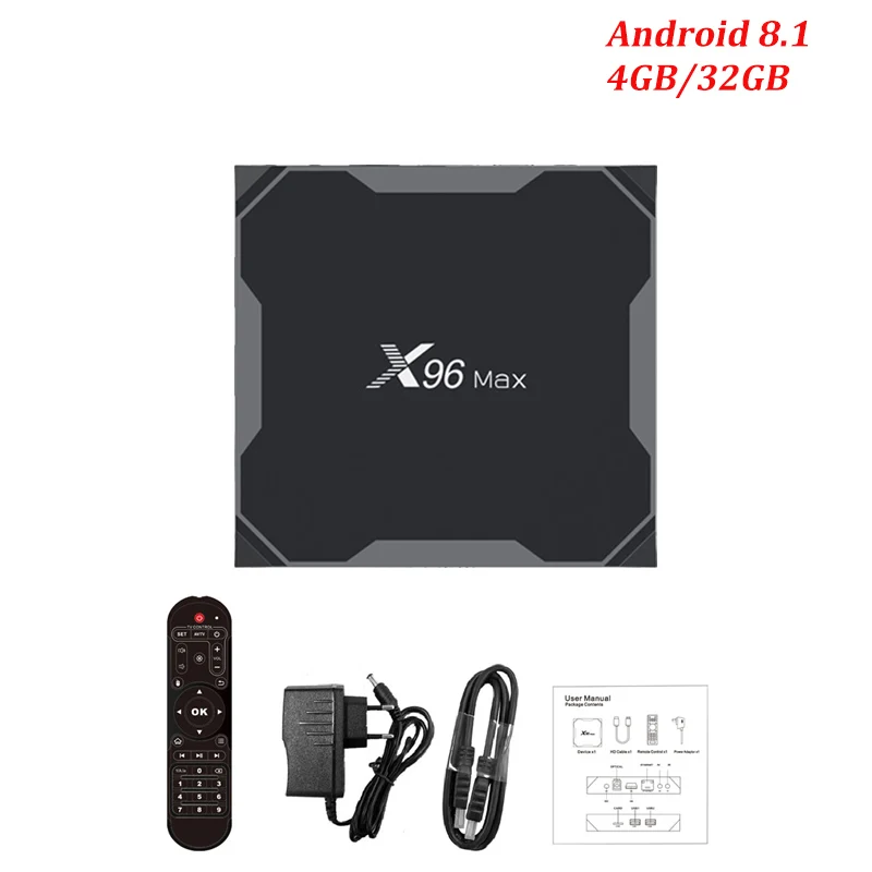 10 шт. X96 Max Smart tv box Android 8,1 X96MAX 2,4G/5G Wifi S905X2 четырехъядерный LPDDR4 4 K 1080 P проигрыватель Full HD телеприставка - Цвет: 4G 32G