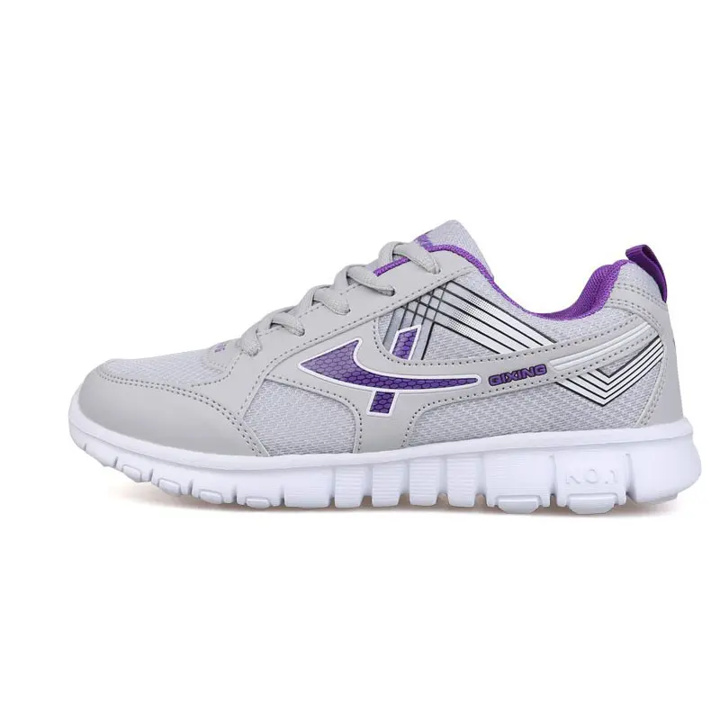 Женская обувь; коллекция года; женская обувь для бега наивысшего качества; basket femme; сетчатая дышащая Спортивная обувь на шнуровке; женские кроссовки; спортивная обувь - Цвет: Light gray purple