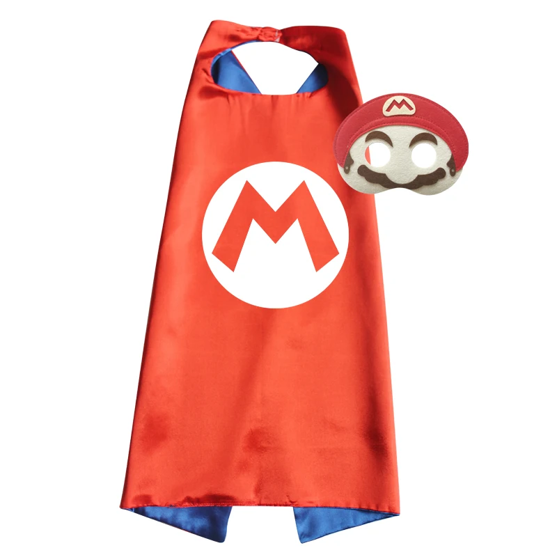 

Mario Cosplay Birthday Capes with Masks Super Style Brothers Costume
