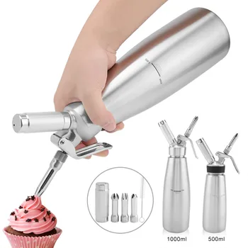 

Multipurpose Stainless Steel Whipped Cream Dispenser Foamer with Three Decorating Nozzles for Dropper Dessert Mini Dessert Cups