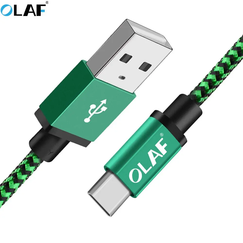 

OLAF Braided USB Type C Cable Fast Charging usb c wire Type-c data cord charger cable For Samsung S9 S8 Plus Note 9 8 Xiaomi Mi8
