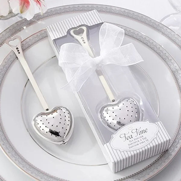 Сердце дизайн ложка для заварки чая фильтр свадебный сувенир свадебный душ подарок PAK55