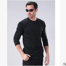 Весенне-осенний мужской пуловер с круглым вырезом и длинным рукавом для походов и кемпинга, военная хлопковая армейская тактическая тренировочная хлопковая футболка