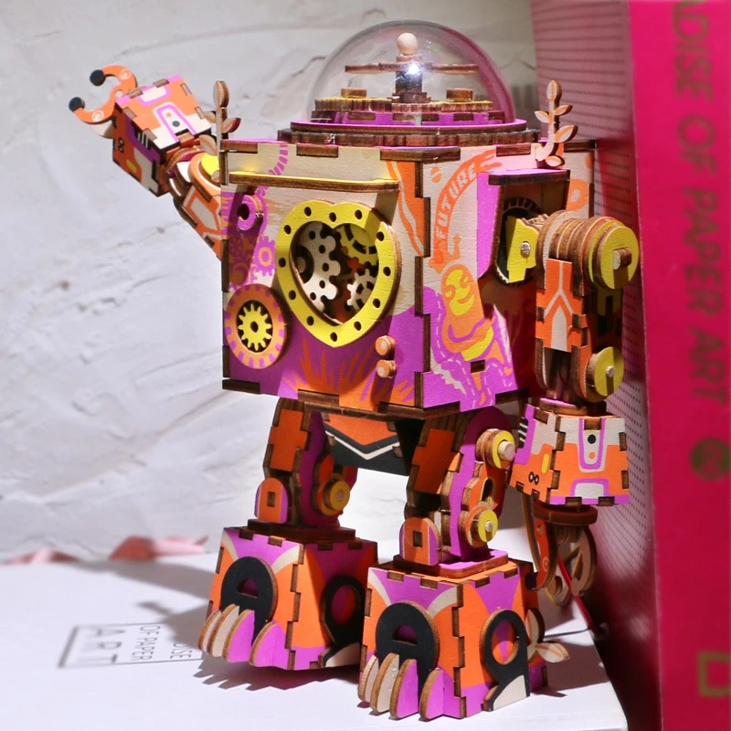 Robotime-Limited-Edition-Colorful-Robot-Model-Building-Kit-Wooden-Steampunk-Music-Box-Toy-Gift-for-Children (3)