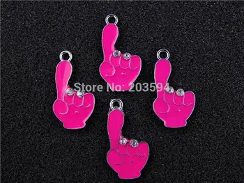 

AE320 Mix Color 100Pcs Alloy Metal Enamel hand Gesture Charms Pendants 31x17mm bead