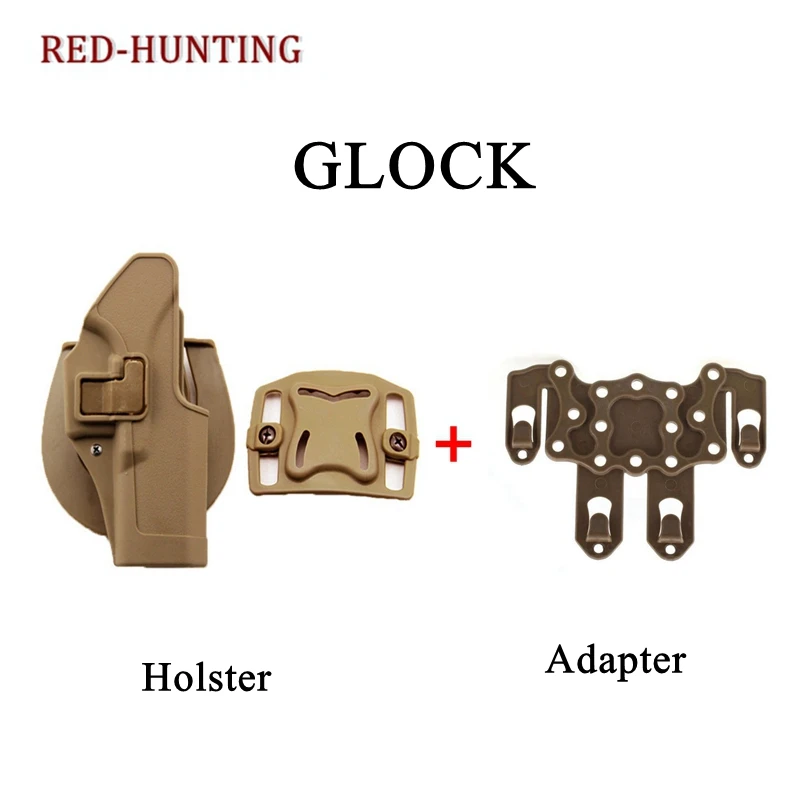 

Tactical Holster Molle Adapter CQC Style Concealment Right Hand Waist Pistol / Gun Holster for Glock 17 19 21