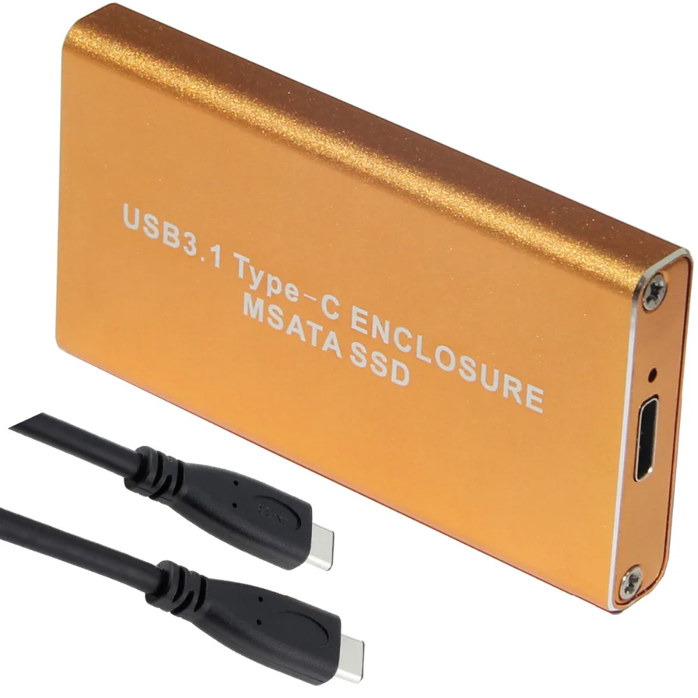 10 ГБ/сек. USB 3,1 type-C к mSATA SSD корпус USB-C к Мини SATA жесткий диск адаптер Внешний HDD мобильный ящик