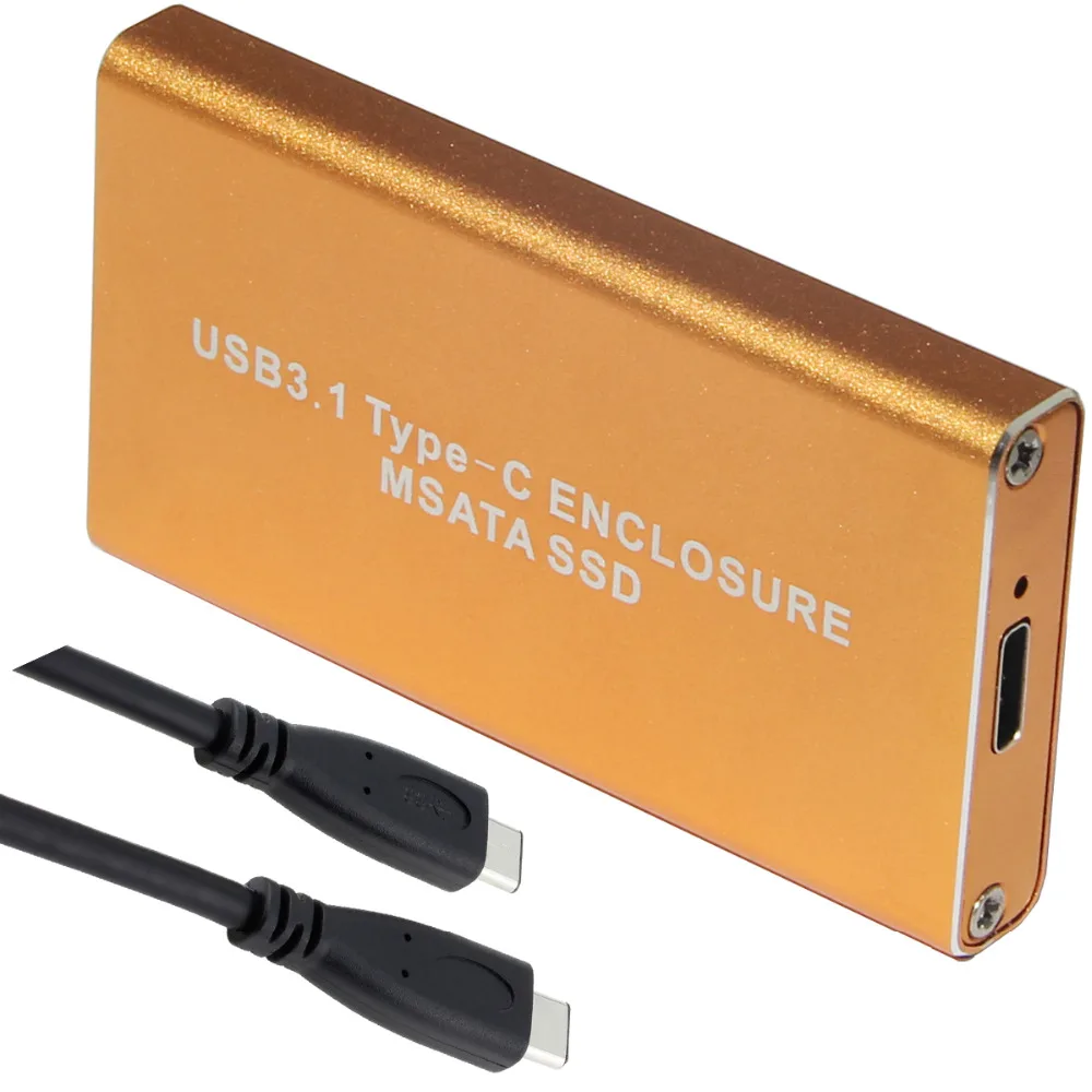 transmisión de Datos de 10 Gbps Tipo C a MSATA Carcasa HDD Externa Transmisión de Datos sin pérdida Carcasa USB 3.1 con luz indicadora LED Bewinner Carcasa USB C MSATA 