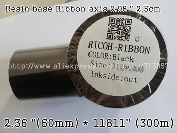 

Black Resin base Ribbon 2.36 "(60mm) * 11811" (300m) Used for handmade sticker Address Label paper printer axis 0.98 " 2.5cm