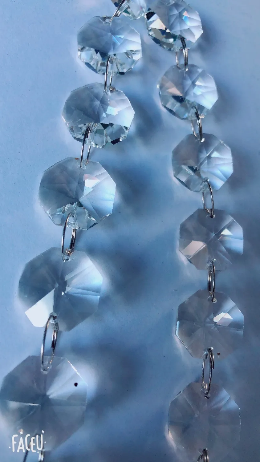 

20pc Hanging Crystal Garland Wedding Strand octagon beads chain of GLASS CRYSTAL GARLAND