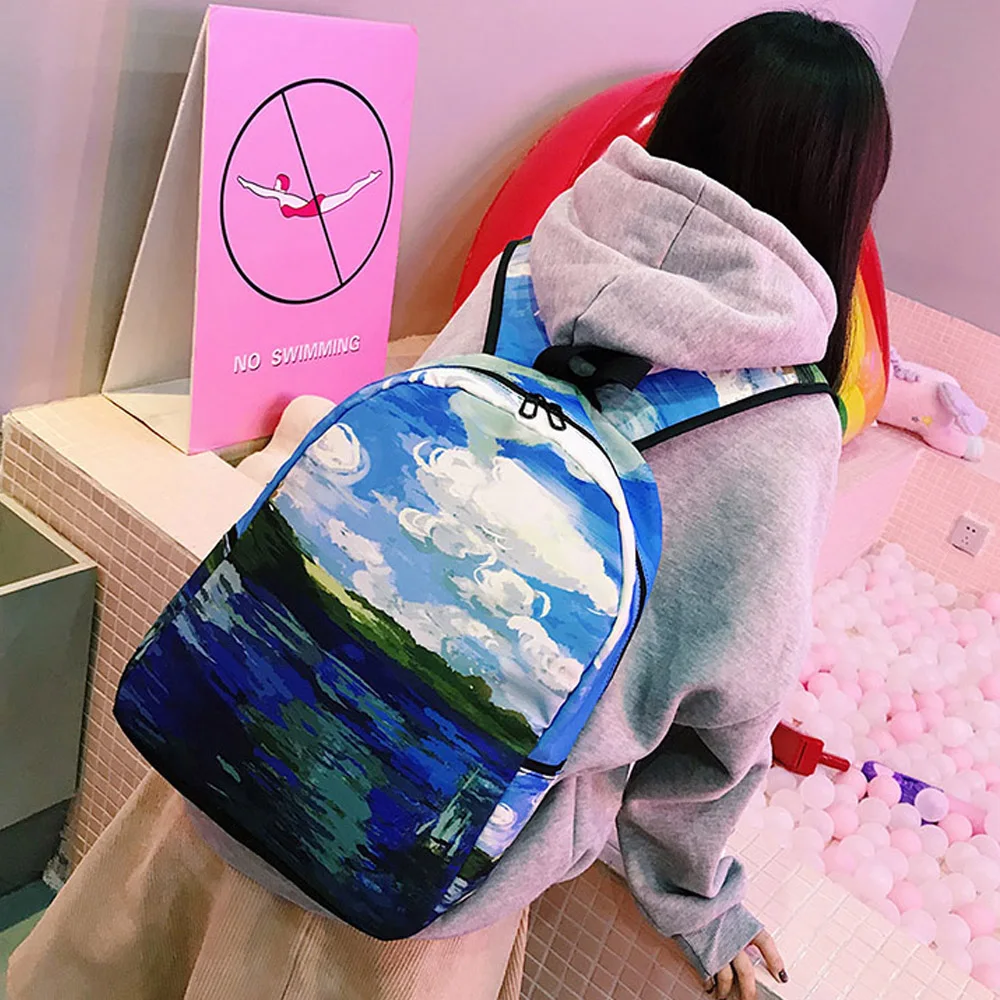 Menghuo marca 2017 diaria mochila para mujer mochila para la escuela adolescente niñas impreso completo de viaje de Nylon Mochilas bolsos Casual Mochilas