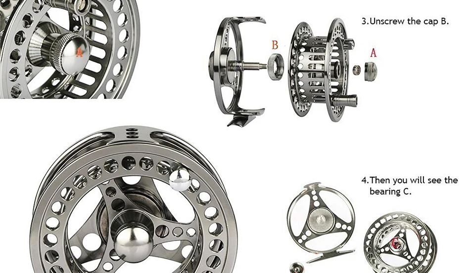 Carretel de Pesca 2 + 1bb Goture Grande Arbor 3 - 4 5 6 7 8 9 10 wt Aço Inoxidável Pesca Mosca Carretéis Acessórios Fly 1:1 18 Carretilhas de pesca