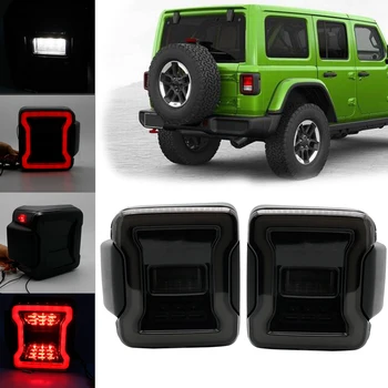 

LED Tail Lights Smoke Lens For Jeep Wrangler 2018 up JL With Break Back Up Light Reverse Turn Parking Signal Lamp Assembly