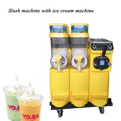 Коммерческий два бака слякоть машина + машина для мороженого для кафетерий Кофейня Ресторан коммерческий бизнес