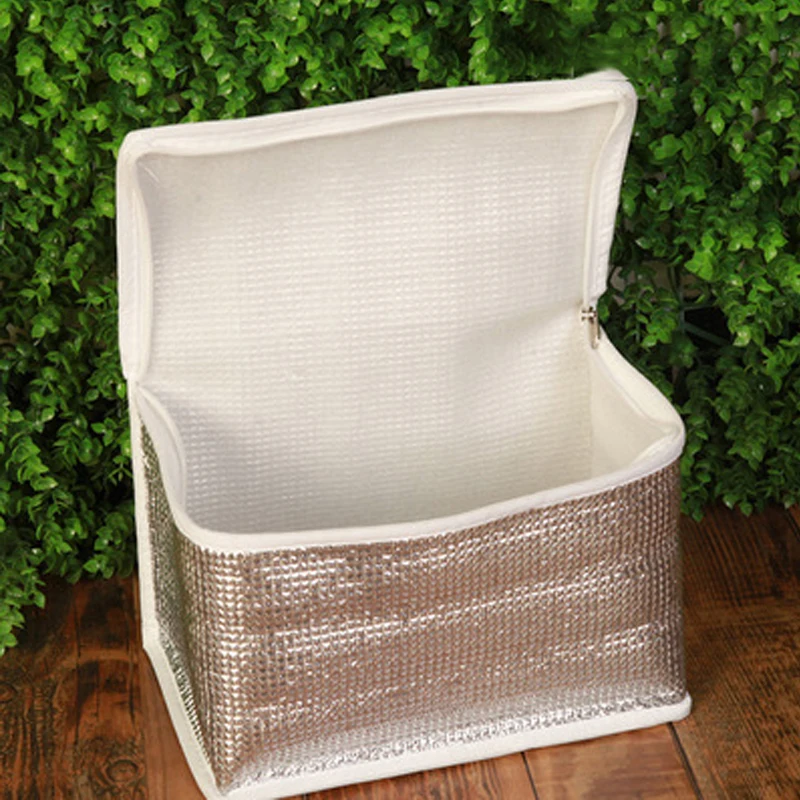 

folding cooler bag thermal liner package lunch picnic box portable cool insulated inner tank ice pack cans holder bag 3 pieces